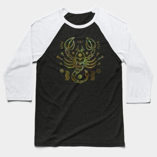 Scorpio Zodiac Gold Abalone Baseball T-Shirt